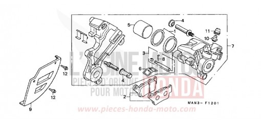 ETRIER DE FREIN ARRIERE (2) NX650W de 1998